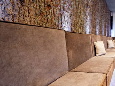 Larch bark wall panels