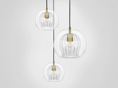 Pleated crystal cluster 3 clear