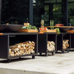 Mise en place table black 65 pro teak