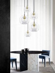 Pleated crystal cluster 5 clear