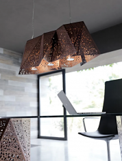 Plywood chandelier