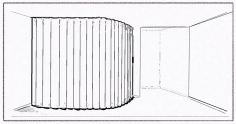 Curved track door