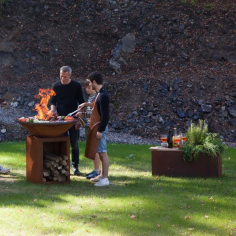 Ofyr herb garden bench corten