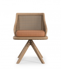 Стул с подлокотниками Carlos Cane Weathered Oak/Caramel фабрики OKA