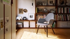 Стул с подлокотниками Eames Fiberglass фабрики Vitra