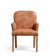 Стул с подлокотниками Stafford Leather Aged Tobacco фабрики OKA