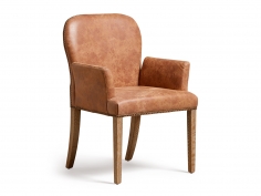 Стул с подлокотниками Stafford Leather Aged Tobacco фабрики OKA