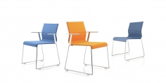 Стул с подлокотниками Stick Skid base фабрики ICF