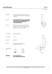 Archilume - W1U - Technical specification (en)