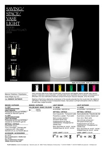 SAVING/SPACE/VASE LIGHT Technical sheet (it, en)