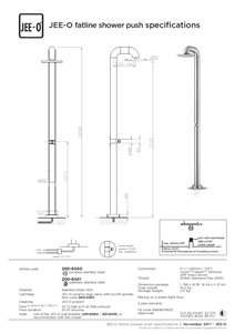 JEE-O fatline shower push specifications